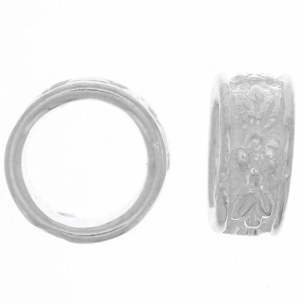 Perlina rotonda lavorata 7x3 mm - Argento 925 x1