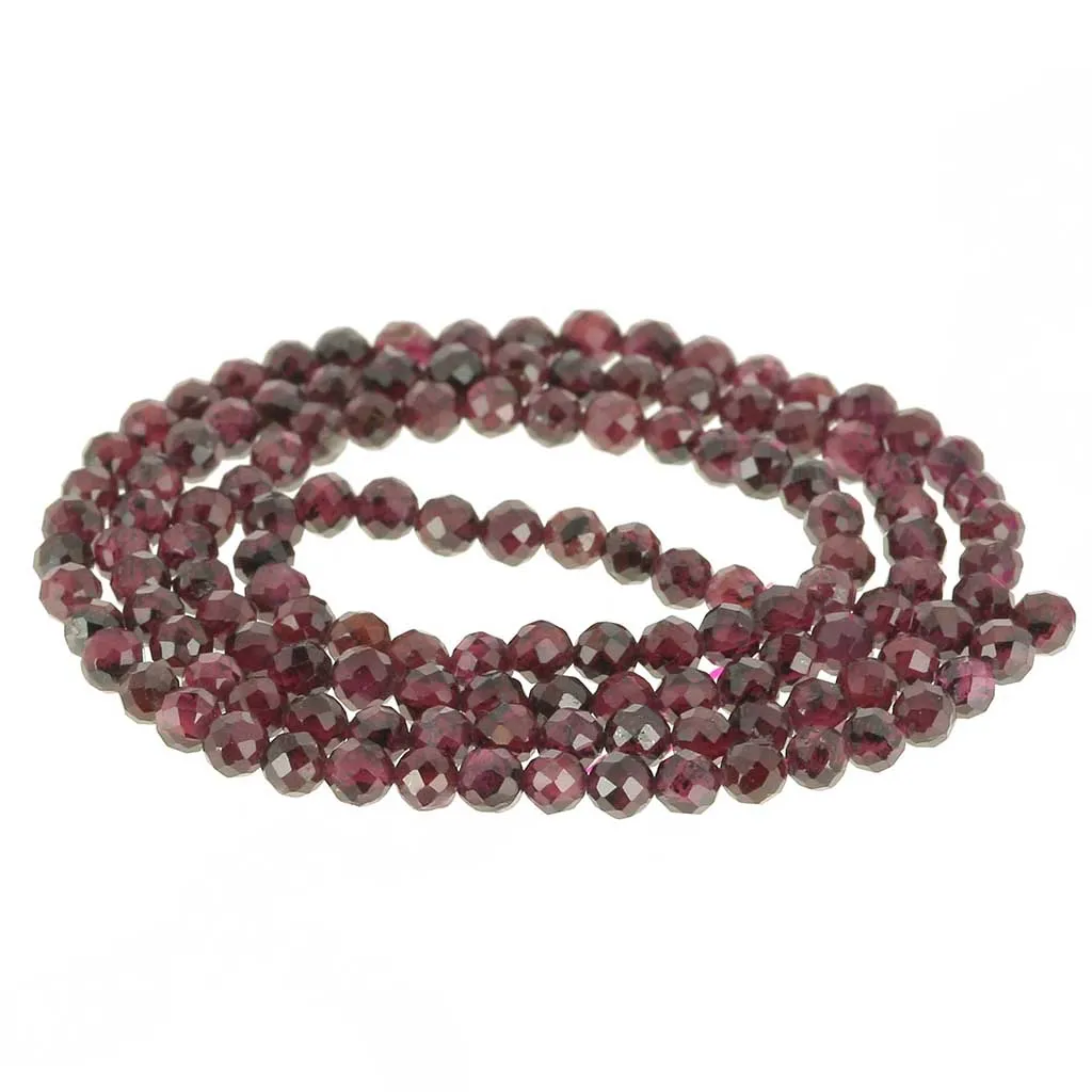 Perlina Tonde sfaccettate 2.5mm Grenat x38cm