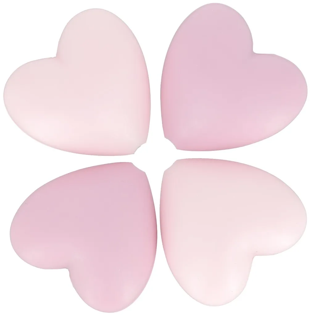 Perline a cuore in silicone 19x20 mm per l'attacco del ciuccio - Multi pink x4