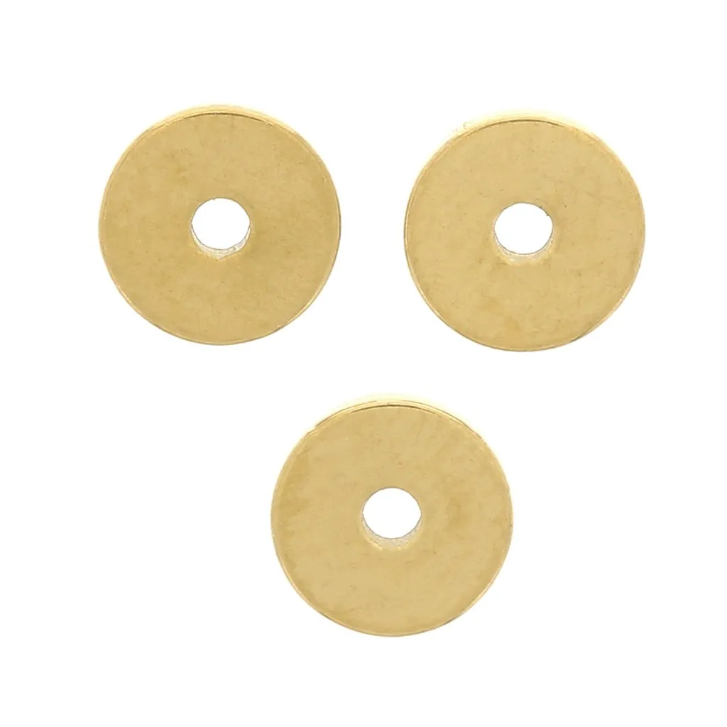 Perline a disco Heishi - Disco piatto 4x0,9 mm - Acciaio inox 304 dorato x10