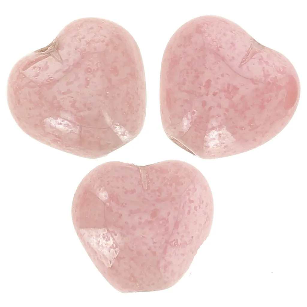 Perline cuore 6x6,5 mm - Rosa opaco Luster x10g
