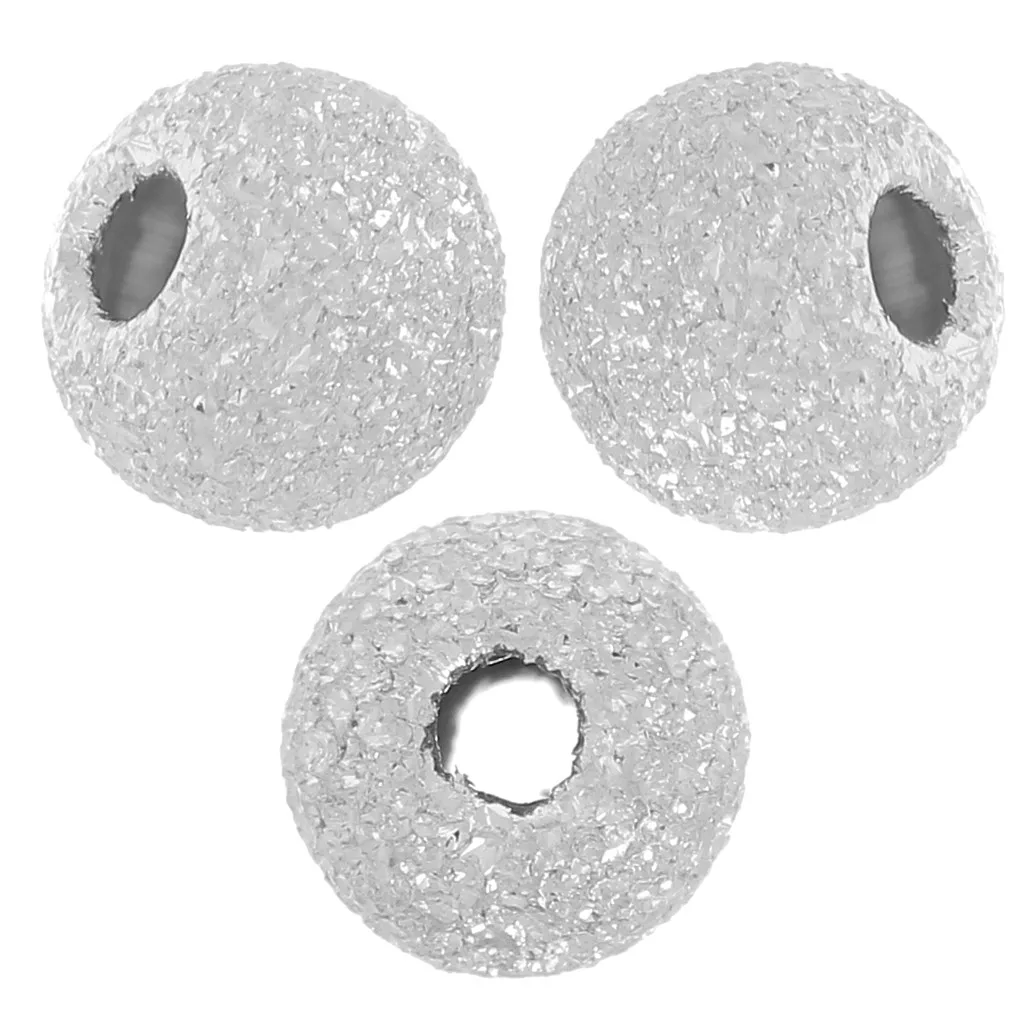 Perline diamantate rotonde 3 mm - con foro da 1 mm - Argento 925 x20