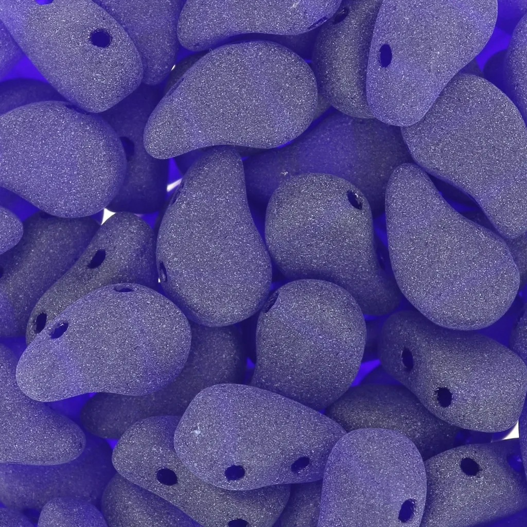 Perline in vetro 2 fori Paisley Duo 9x5.5 mm Cobalt Mat x10g