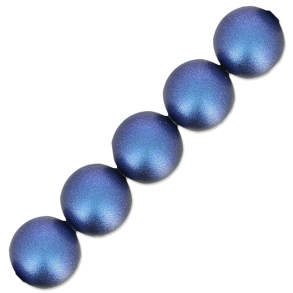Perline PureCrystal 5810 mm. 12 Iridescent Dark Blue Pearl x4