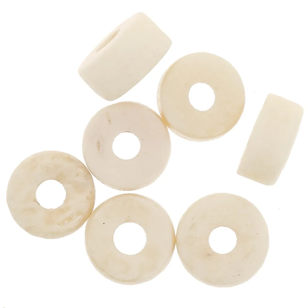 Perline rondelle in osso Heishi 6,5x3 mm - Naturale x20