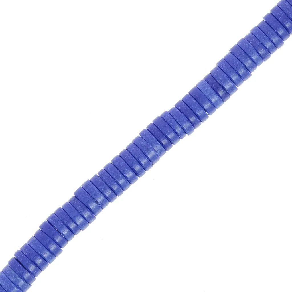 Perline rondelle in pietra preziosa Heishi 5x1,5 mm - Agata colorata blu scuro x40cm