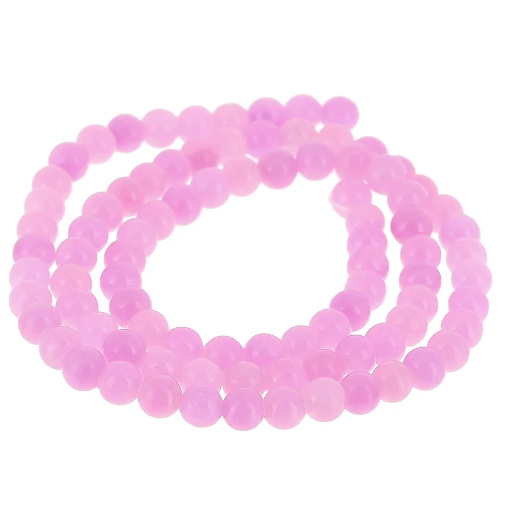 Perline rotonde 4,5 mm - imitazione gemma di giada - Rosa x39cm