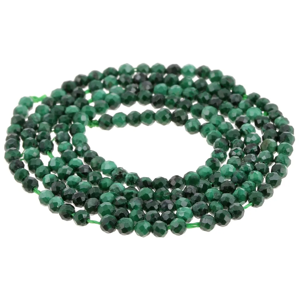 Perline tonde sfaccettate 2,5 mm - Malachite x39cm