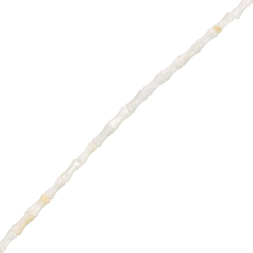 Perline tubolari in bambù madreperla 8x4 mm x38cm
