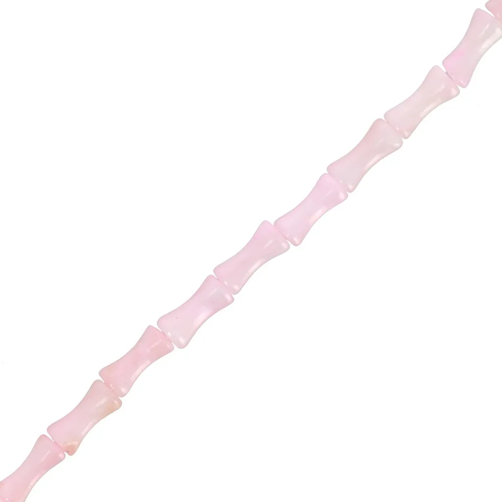 Perline tubolari in madreperla 8x4 mm Rosa chiaro x38cm