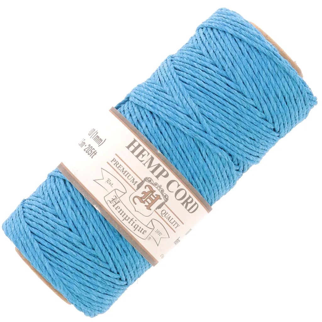 Rocchetto da 62 metri di Corda Hemp Cord 1,1 mm - Turchese