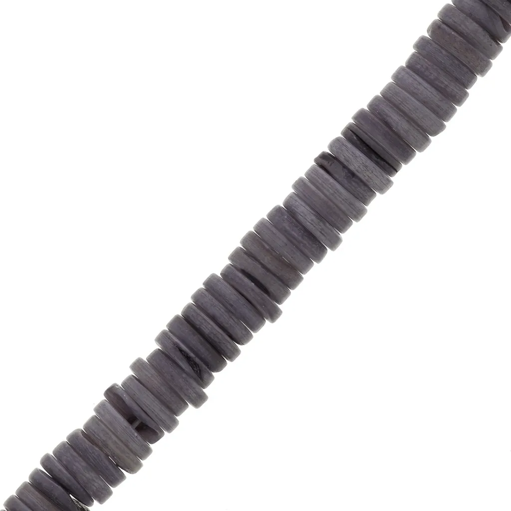 Rondelle Heishi madreperla tinte 7 mm - Viola scuro x40cm