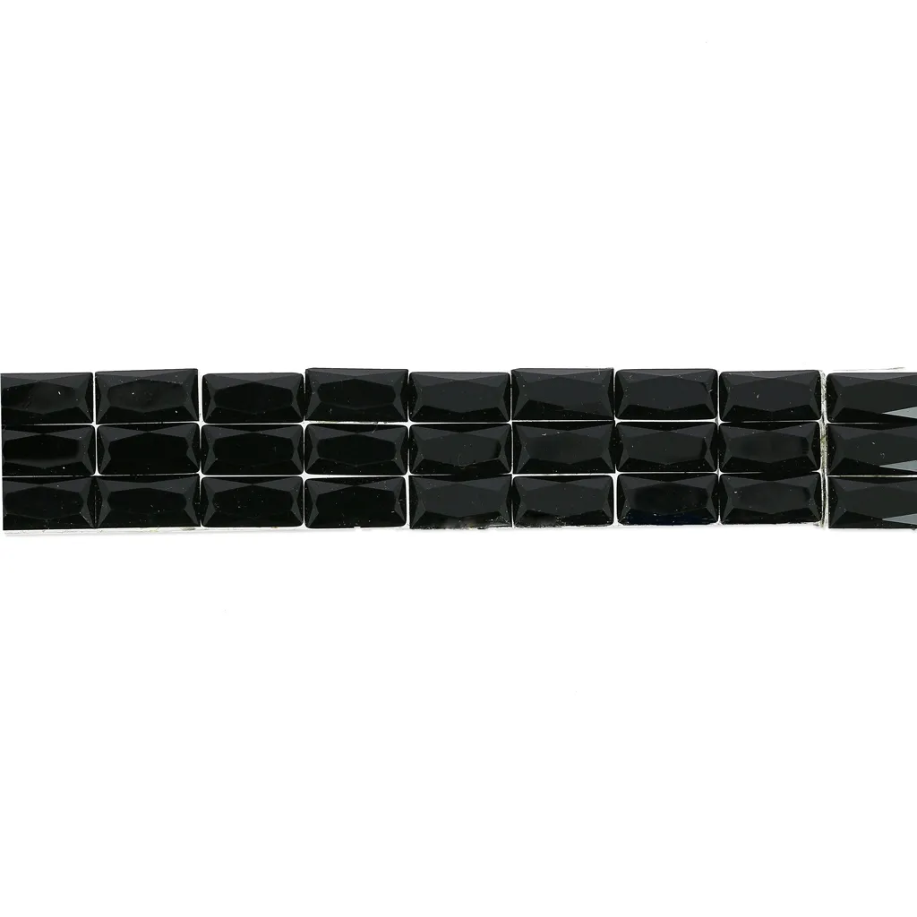 Ruban strass baguette 3 rangs thermocollant 15 mm Jet x50cm