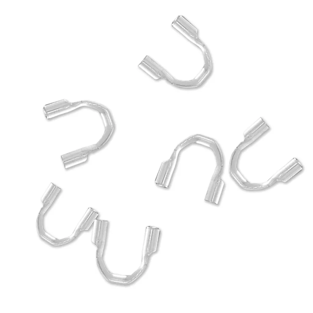 Salvafili a ferro di cavallo di acciaio mm. 046  in Argento 925 x20