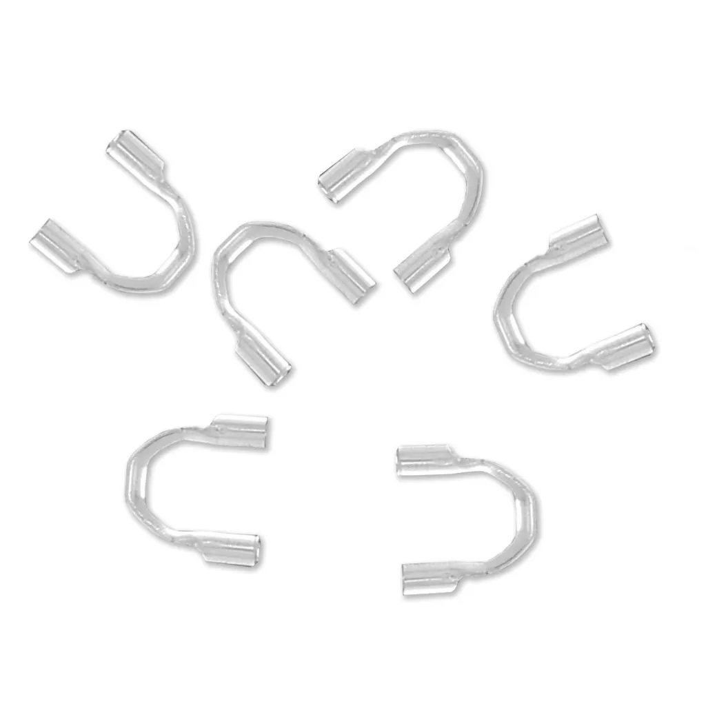 Salvafili a ferro di cavallo di acciaio mm. 1 in Argento 925 x10