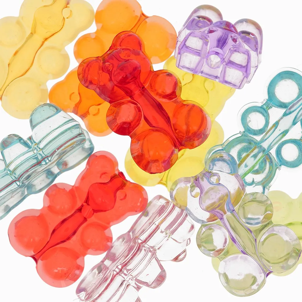 Set di perline orsacchiotto 19x12 mm - foro verticale - Multicolore x10