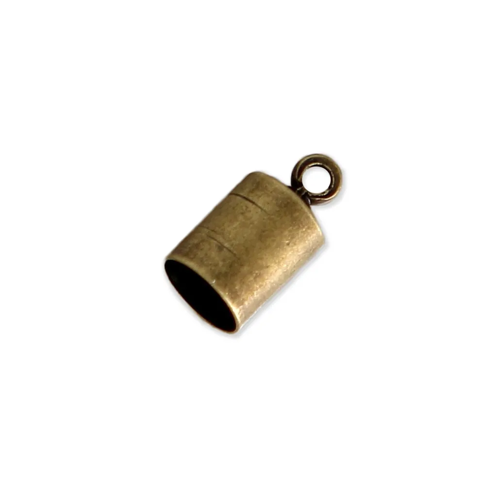 Terminali cilindrici per cordoncini da 4 mm bronzo x10