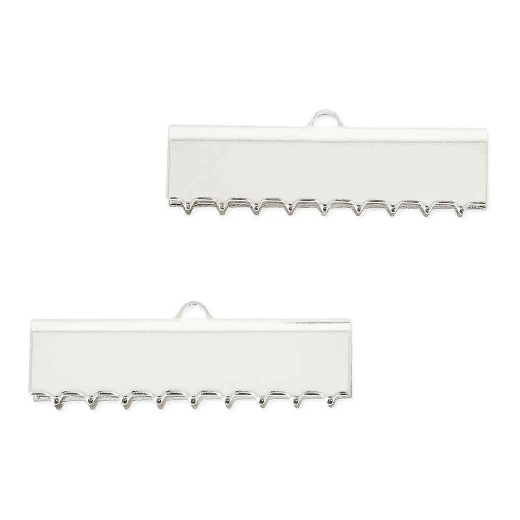 Terminali dentellati 30 mm per la creazione di elementi di bigiotteria/Argentat x2