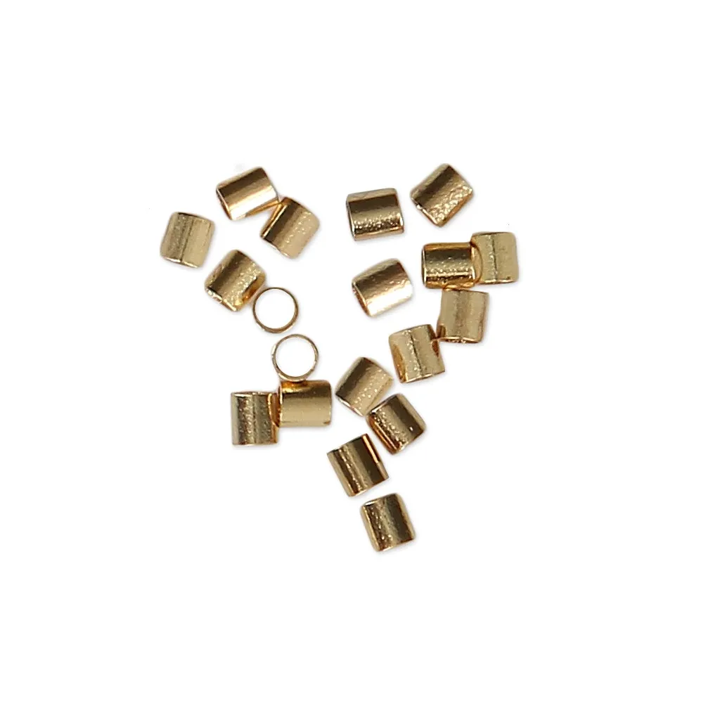 Tubi da schiacciare 1.5x1.6 mm dorato con oro fino x250