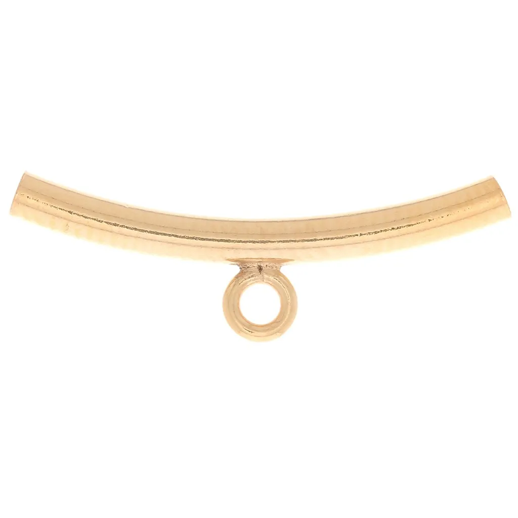 Tubo con attacco per ciondolo 20x6 mm per cordone da 1,5 mm - Gold filled x1