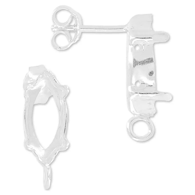 Uncini per orecchini per Navette 15x7 mm Argento 925 x2