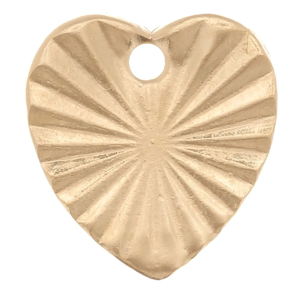 Zecchino Cuore lavorato 9x8.5 mm - Gold filled x1