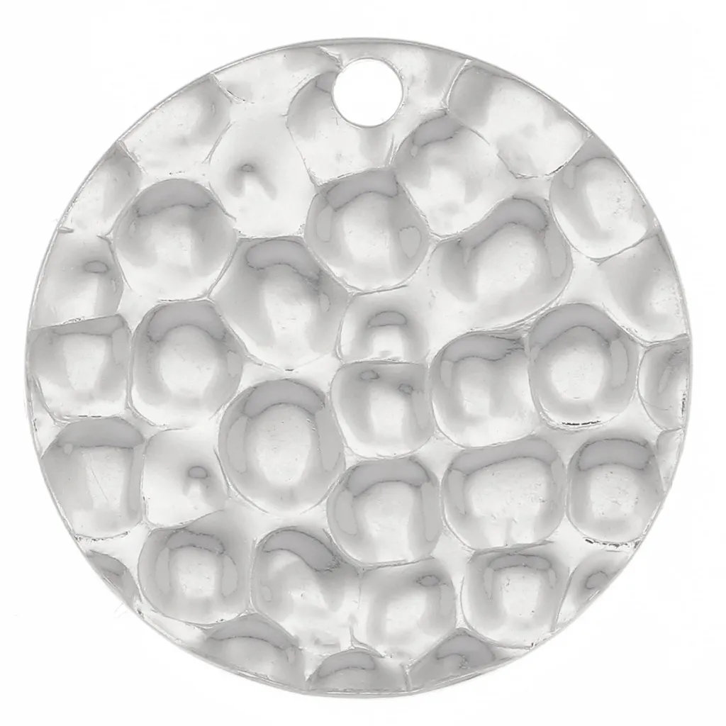Zecchino rotondo martellato 15 mm in argento 925 x1