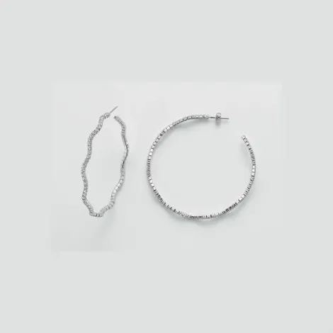 Kiara Orecchini Donna Zirconi Cerchi Ondulati KERD1964B