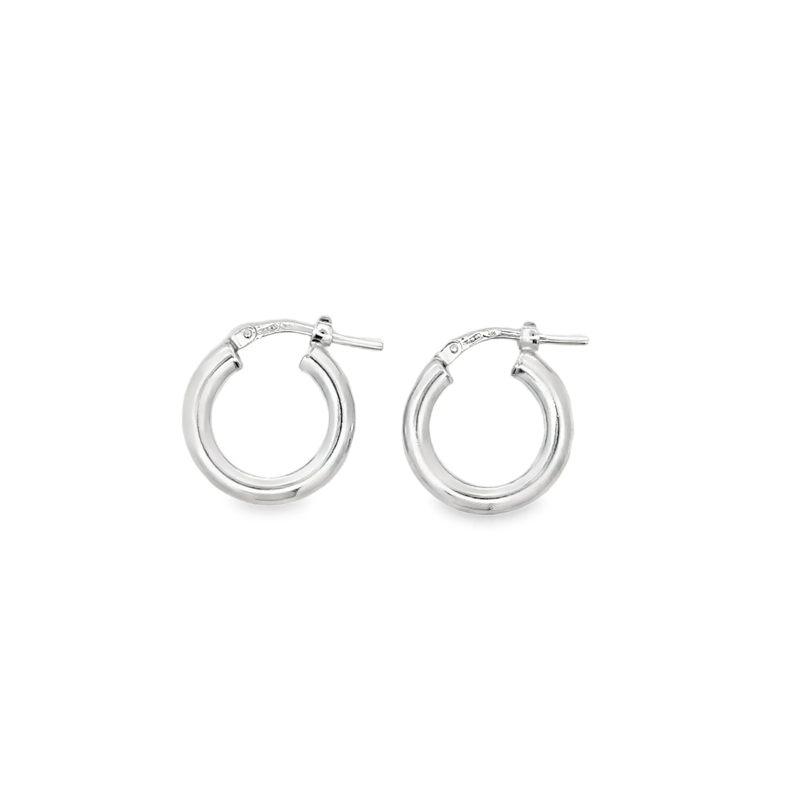 Creola in argento rodiato, diametro 16 mm, spessore 3 mm