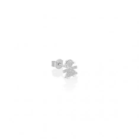 Mono Orecchino Le Bebé le Briciole Bimba Oro Bianco 18 Kt Diamanti 0,003 ct LBB312