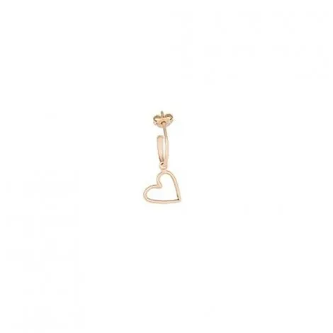 Monoorecchino Donna Cerchietto con Cuore Oro Rosa 9kt GORAGOCCU