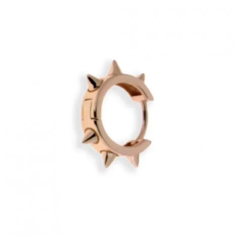 Monorecchino Cerchio Raggi Argento 925 Rosato Borchie