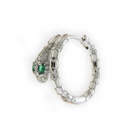 Monorecchino Cerchio Raggi Argento 925 Serpente