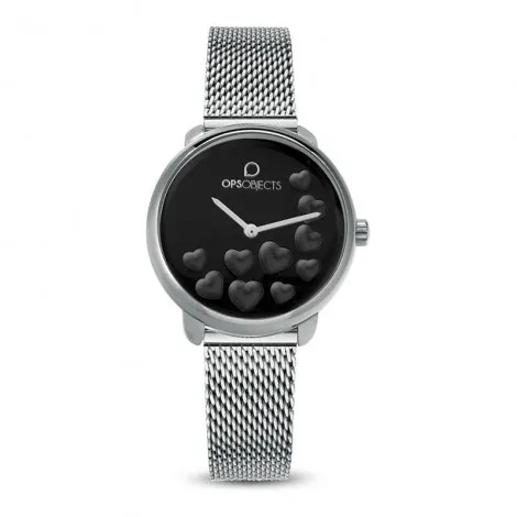 Ops Orologio Donna Objects Bold Heart Silver/Nero OPSPW-594