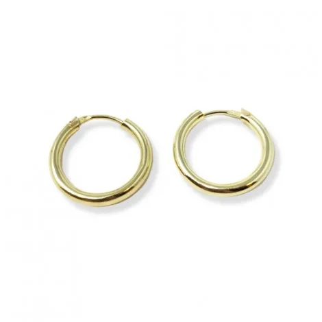 Orecchini a Cerchio Sottili 1,5cm Donna Raggi Argento 925 Dorato RA/008218