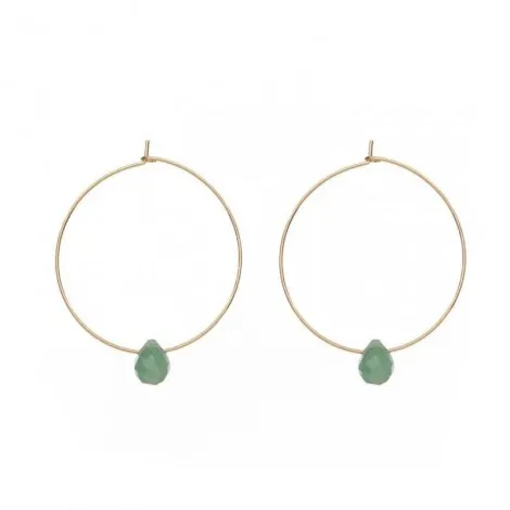 Orecchini Cerchio Donna Alisia Aurora Stones Argento 925 Dorato Avventurina AL1045