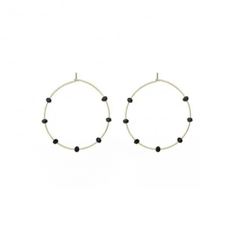 Orecchini Cerchio Donna Alisia Crystal Bead Argento 925 Cristalli Dorato Nero AL1181