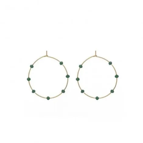 Orecchini Cerchio Donna Alisia Crystal Bead Argento 925 Dorato Cristalli Menta AL1181