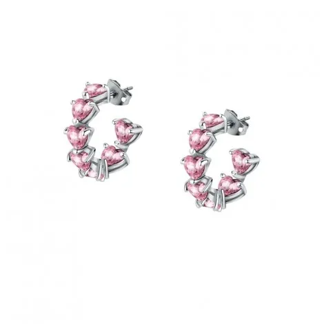 Orecchini Chiara Ferragni Donna Diamond Heart 17,5 mm Zirconi Pink White J19AUV24