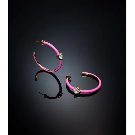 Orecchini Chiara Ferragni Love Parade Edizione Limitata Smalto Rosa 40mm J19AVI23