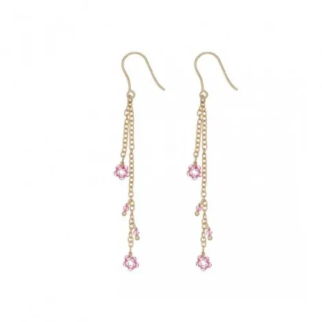 Orecchini Donna Alisia Primula Argento 925 Dorato Topazio Rosa AL2394