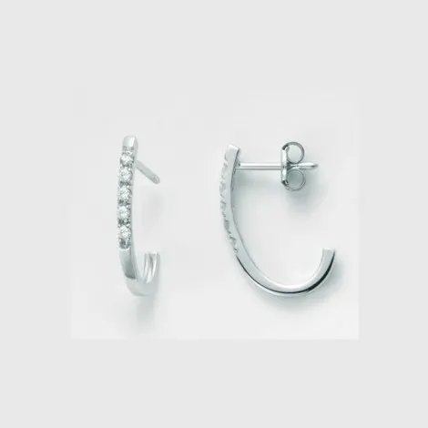 Orecchini Donna Miluna Cerchi Oro Bianco 18kt Diamanti 0,18ct ERD2457