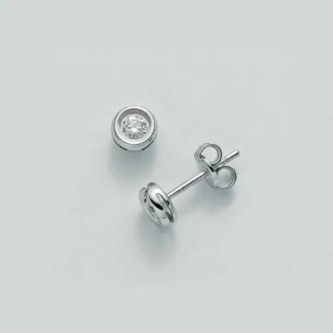 Orecchini Punto Luce Miluna Oro Bianco 18kt  Diamante 0,06ct ERD2268-006G7