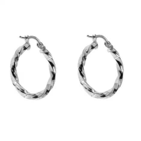 Orecchini Donna Raggi a Cerchio in Oro Bianco 18kt Torchon