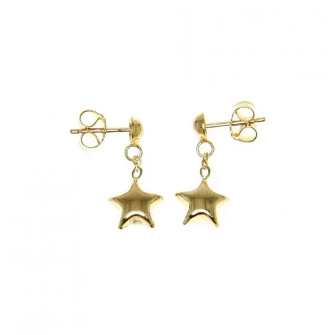 Orecchini Stella Pendente Oro Giallo 9kt