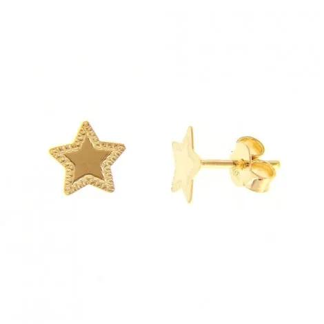 Orecchini Stelle Oro Giallo 9kt Bordo Decorato