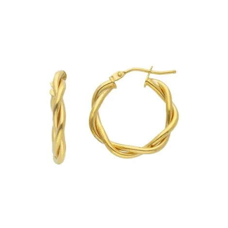Orecchini Torchon Oro Giallo 9k Doppia Canna