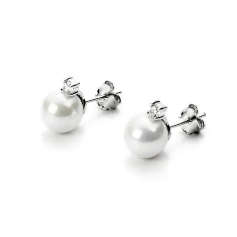 Orecchini Lobo Donna Cesare Paciotti Pearl 8 mm Argento Zirconi 4UOR3245W