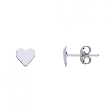 Orecchini Cuore Lobo Oro Bianco 9kt