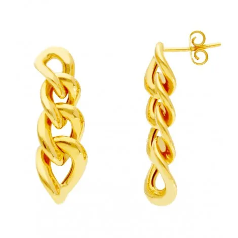 Orecchini Pendenti Catena Groumette Oro Giallo 18kt